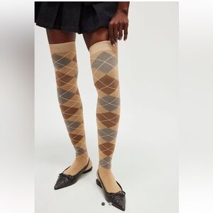 Free people ladies prep school over knee high socks one size